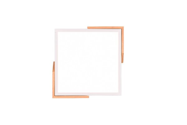 Lampe de plafonnier LED Bois 3000 K L:31,5 cm Blanc Naturel anguleux
