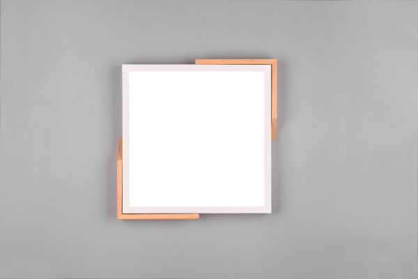 Lampe de plafonnier LED Bois 3000 K L:31,5 cm Blanc Naturel anguleux