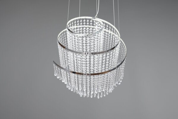 Lampe LED à suspendre avec télécommande à intensité variable Chrome Acrylique