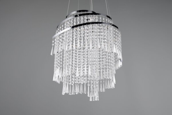 Lampe LED à suspendre avec télécommande à intensité variable Chrome Acrylique