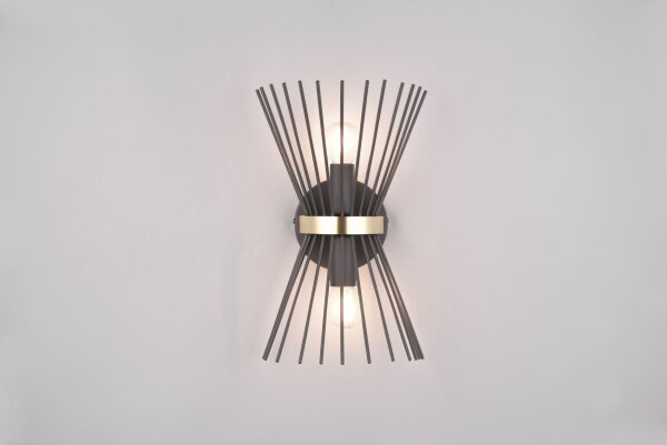 Applique décorative Noir Or E27 H:31 cm 2-flmg