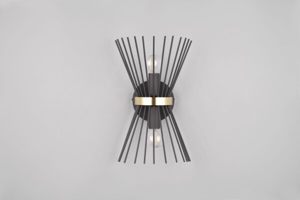 Applique décorative Noir Or E27 H:31 cm 2-flmg