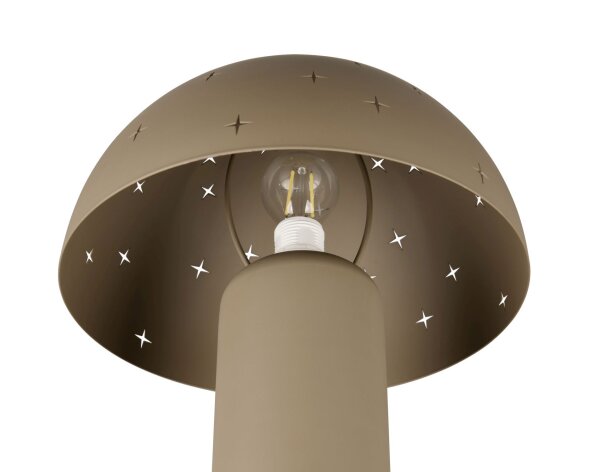 Lampe de table stylée Taupe Métal E14 32,5 cm Étoiles