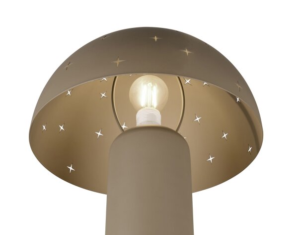 Lampe de table stylée Taupe Métal E14 32,5 cm Étoiles