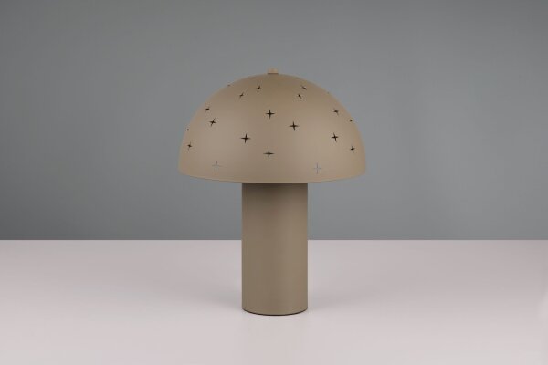 Lampe de table stylée Taupe Métal E14 32,5 cm Étoiles