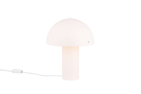 Lampe de table stylée Blanc Métal E14 32,5 cm Étoiles