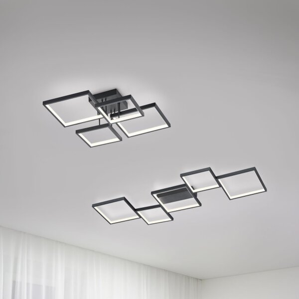 Lampe de plafonnier LED Noir Métal L:52,5 cm 24 W dimmable