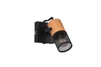 Spot mural orientable métal bois P:9 cm E14...
