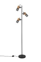 Lampadaire orientable m&eacute;tal bois 150 cm E14 Vintage