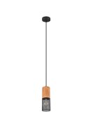 Suspension ronde bois métal Ø10 cm E27...