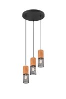 Suspensions en bois et métal E27 Ø28 cm...