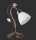Lampe de table florale métal verre E14 32 cm rouille antique