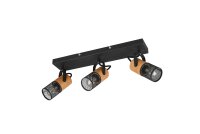 Spot de plafond flexible métal bois L:44 cm E14 3...