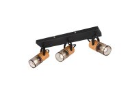 Spot de plafond flexible métal bois L:44 cm E14 3...