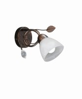 Applique florale Métal Verre E14 H:21,5 cm Rouille...