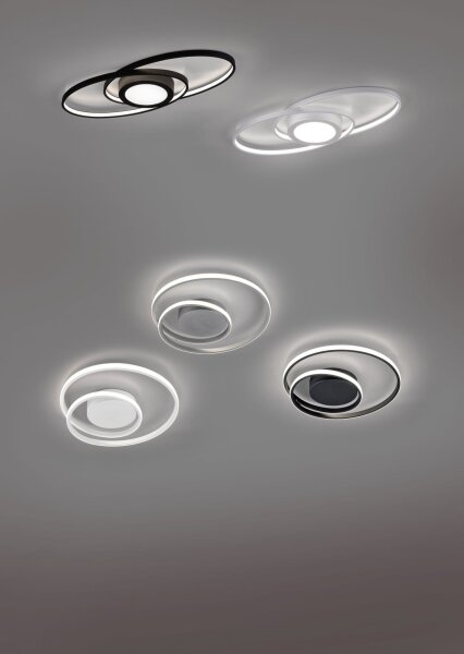 Lampe de plafonnier LED métal blanc 2500 lm L:39 cm Spirale