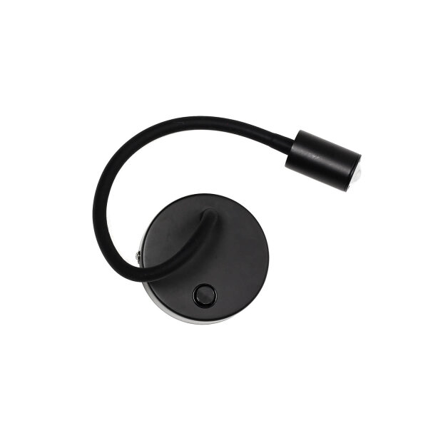 Applique LED intemporelle Noir Métal bras flexible