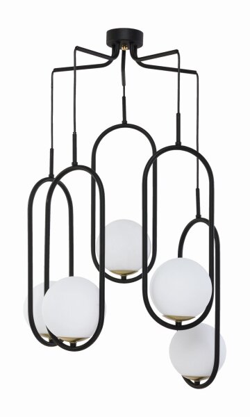 Lampe à suspendre design NAESALA noir blanc 5-x E14