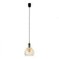 Suspension E27 Ø 18 cm verre orange chrome