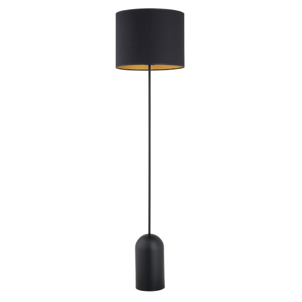 Lampadaire métal tissu 142 cm en noir or E27