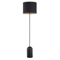 Lampadaire métal tissu 142 cm en noir or E27