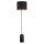 Lampadaire métal tissu 142 cm en noir or E27