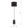 Lampadaire métal tissu 142 cm en noir or E27