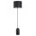 Lampadaire métal tissu 142 cm de haut noir blanc E27 CLARA