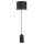 Lampadaire métal tissu 142 cm de haut noir blanc E27 CLARA
