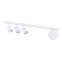 Spot de plafond verre métal 70 cm de long blanc 3x...