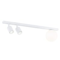 Spot de plafond 60 cm long Blanc GU10 + E14 Métal...