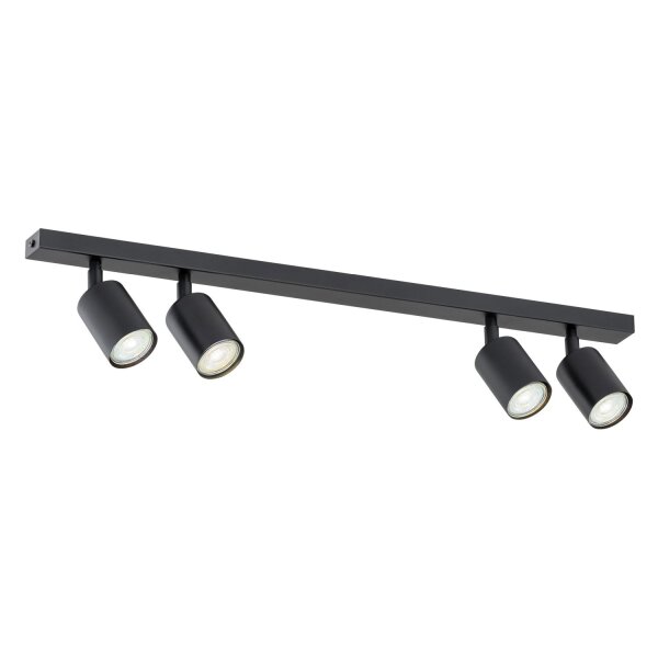 Spot de plafond métal noir L : 70 cm orientable GU10 4-flamme