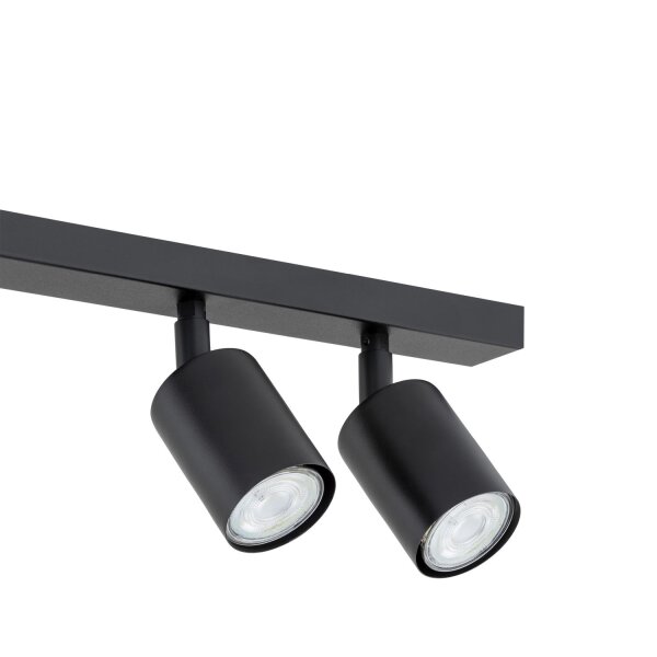 Spot de plafond métal noir L : 70 cm orientable GU10 4-flamme