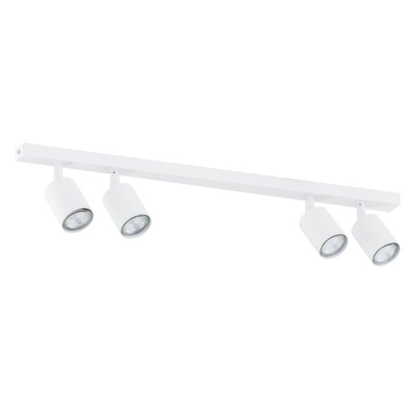 Plafonnier blanc 70 cm de long métal orientable GU10 4-flamme