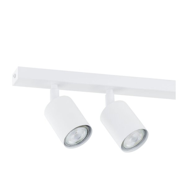 Plafonnier blanc 70 cm de long métal orientable GU10 4-flamme