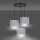 Lampe à suspendre 3 flammes E27 tissu métal noir gris or