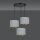 Lampe à suspendre 3 flammes E27 tissu métal noir gris or