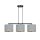 Suspension Métal Tissu L : 72 cm Noir Gris Or E27
