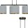 Suspension Métal Tissu L : 72 cm Noir Gris Or E27