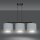 Suspension Métal Tissu L : 72 cm Noir Gris Or E27