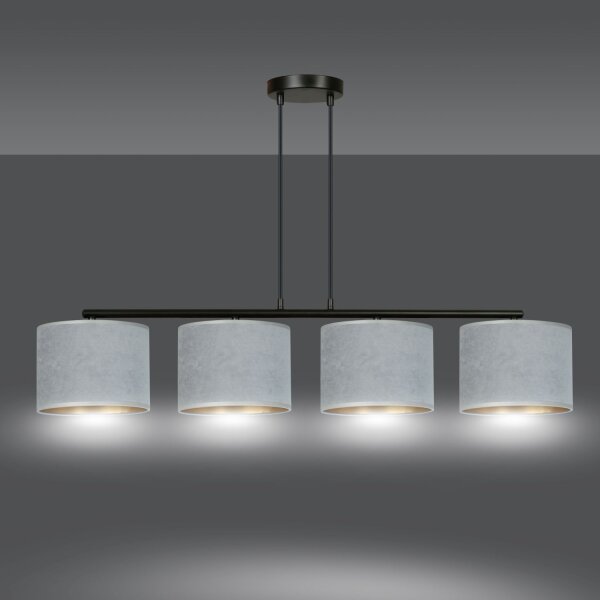 Lampe à suspendre tissu métal L : 97 cm H : max. 100 cm réglable