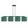Lampe à suspendre 4 flammes 97 cm métal tissu noir vert or E27