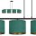 Lampe à suspendre 4 flammes 97 cm métal tissu noir vert or E27