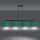 Lampe à suspendre 4 flammes 97 cm métal tissu noir vert or E27