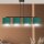 Lampe à suspendre 4 flammes 97 cm métal tissu noir vert or E27