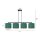 Lampe à suspendre 4 flammes 97 cm métal tissu noir vert or E27