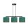 Lampe à suspendre tissu métal L : 72 cm noir vert or 3x E27