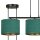 Lampe à suspendre tissu métal L : 72 cm noir vert or 3x E27