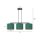 Lampe à suspendre tissu métal L : 72 cm noir vert or 3x E27