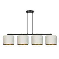 Lampe &agrave; suspendre E27 4 flammes 97 cm Tissu...